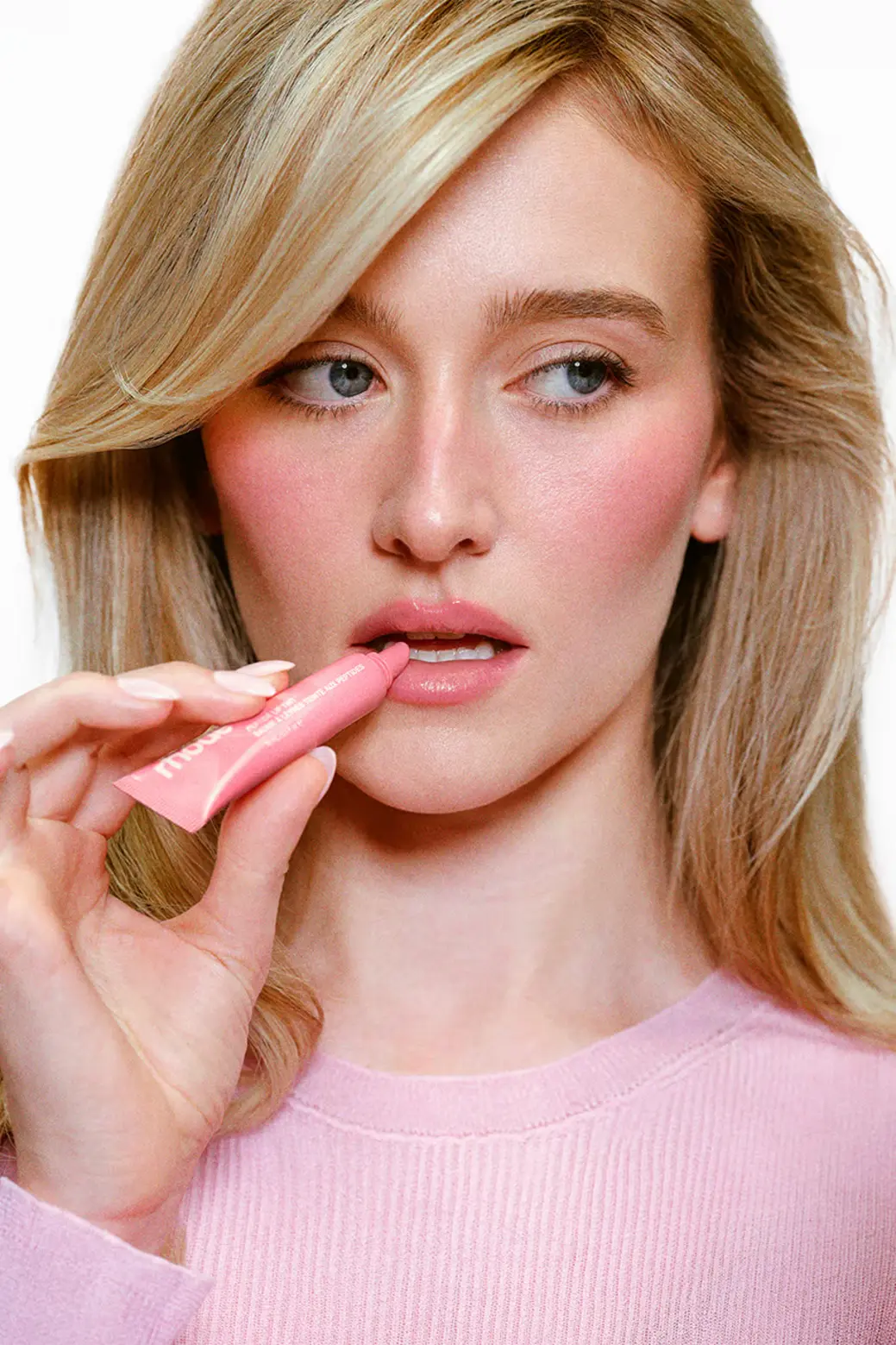 Sarah Pidgeon with Rhode's Peptide Lip Tint 1