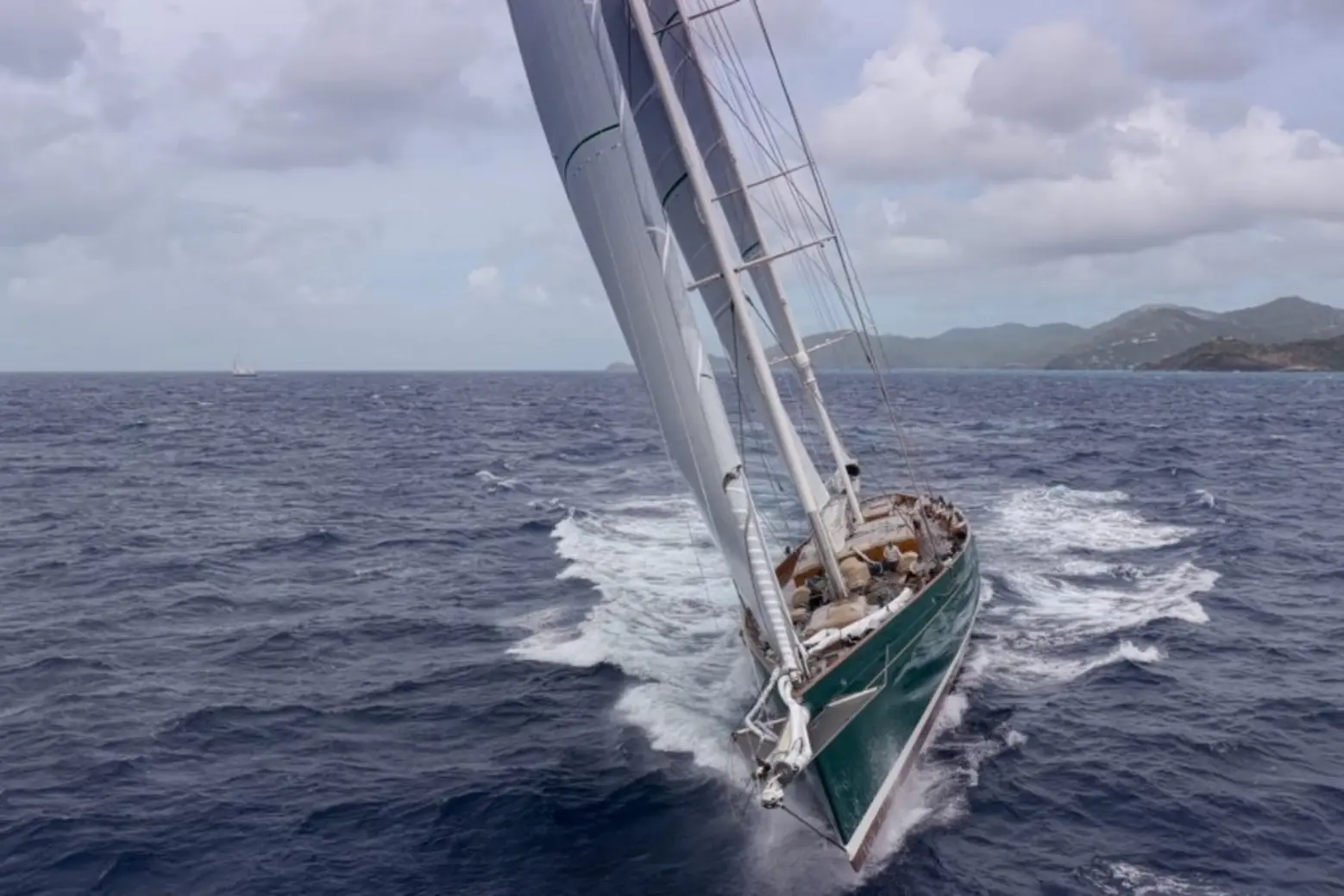 Hetairos, captained by Graham Newton, set a new race and monohull course record in the Round Antigua Race Superyacht Challenge Antigua yacht Hetairos, captained by Graham Newton, set a new race and monohull course record in the Round Antigua Race