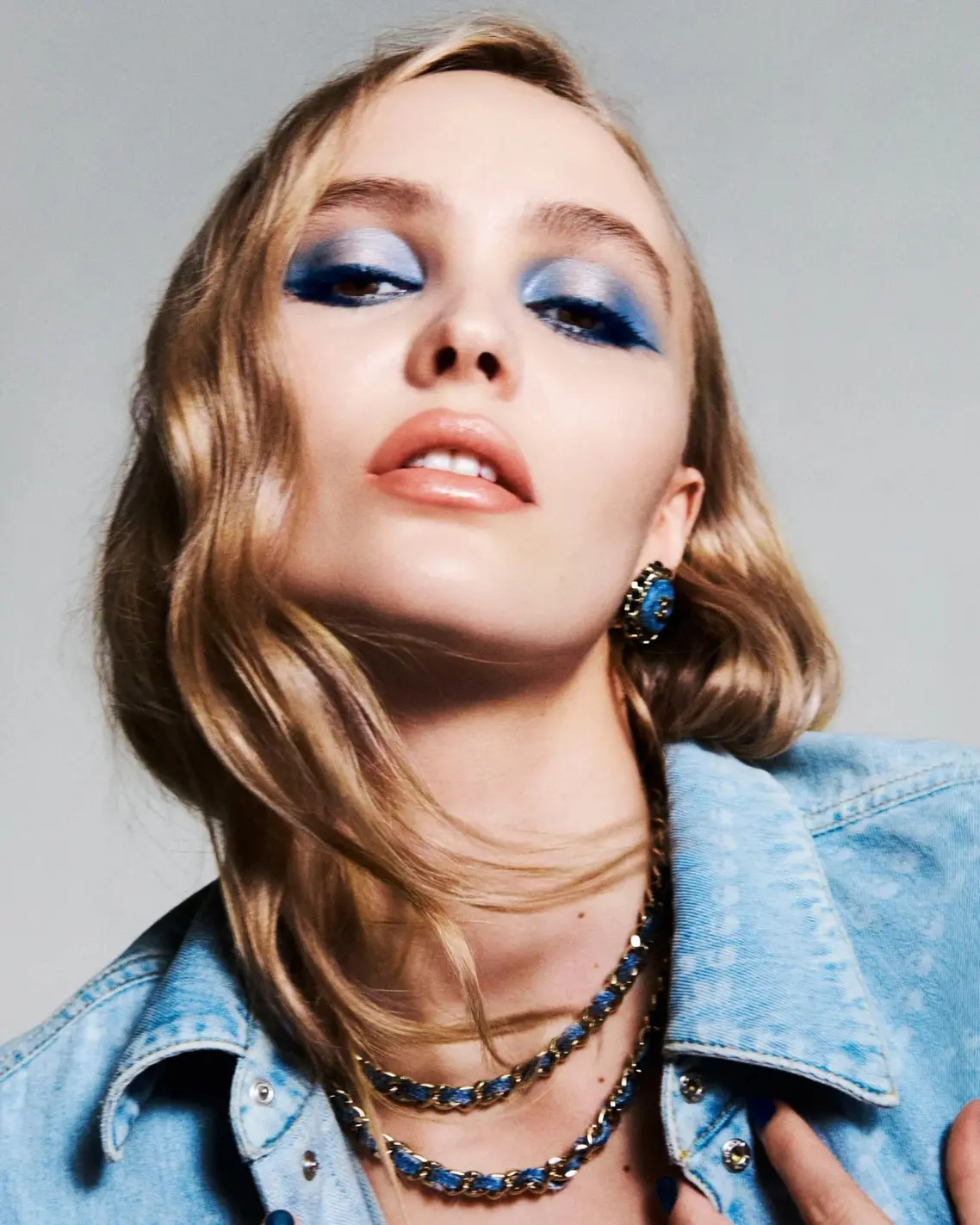 Lily-Rose Depp with Denim Makeup Collection