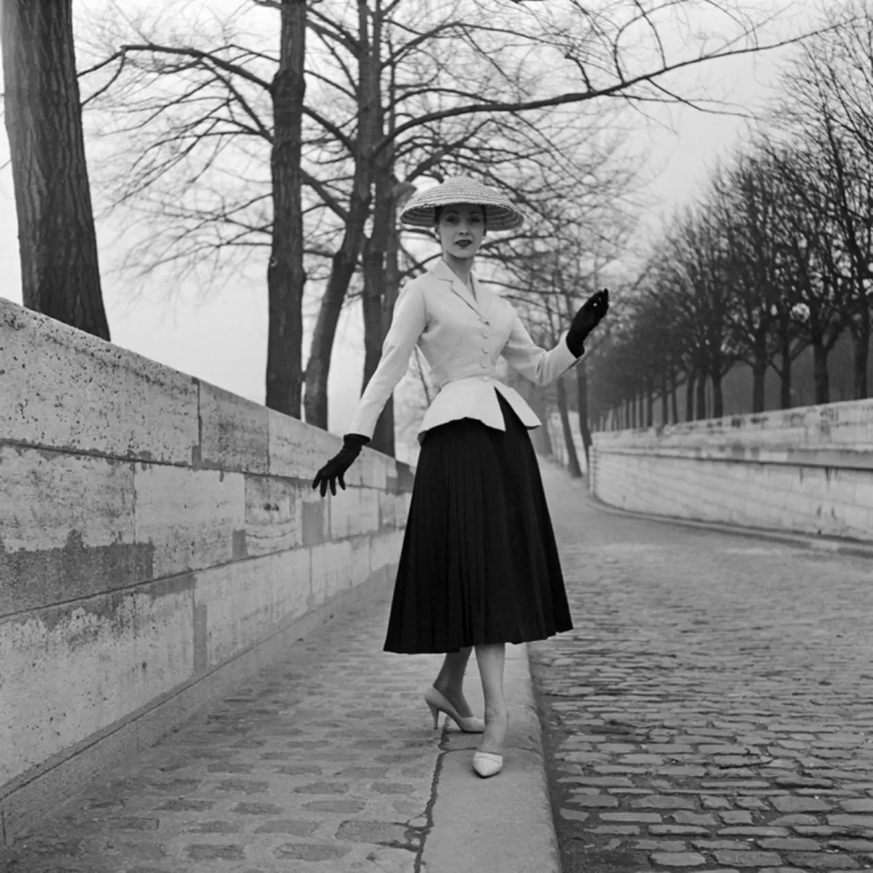 The "New Look" fashion silhouette was introduced in 1947