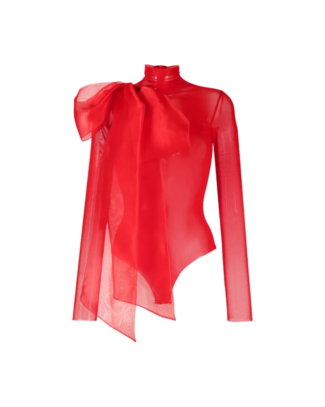 Scarlet Puss-Bow Atu Body Couture Sheer Bodysuit