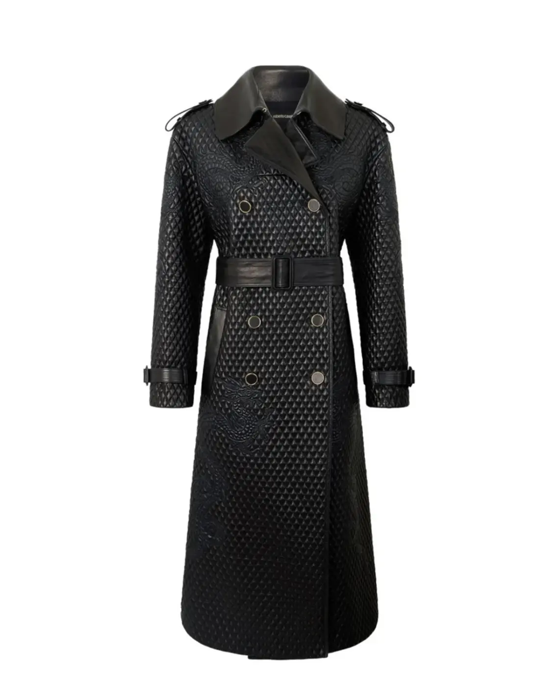 Battle Royale Roberto Cavalli Dragon-Embroidered Quilted Coat