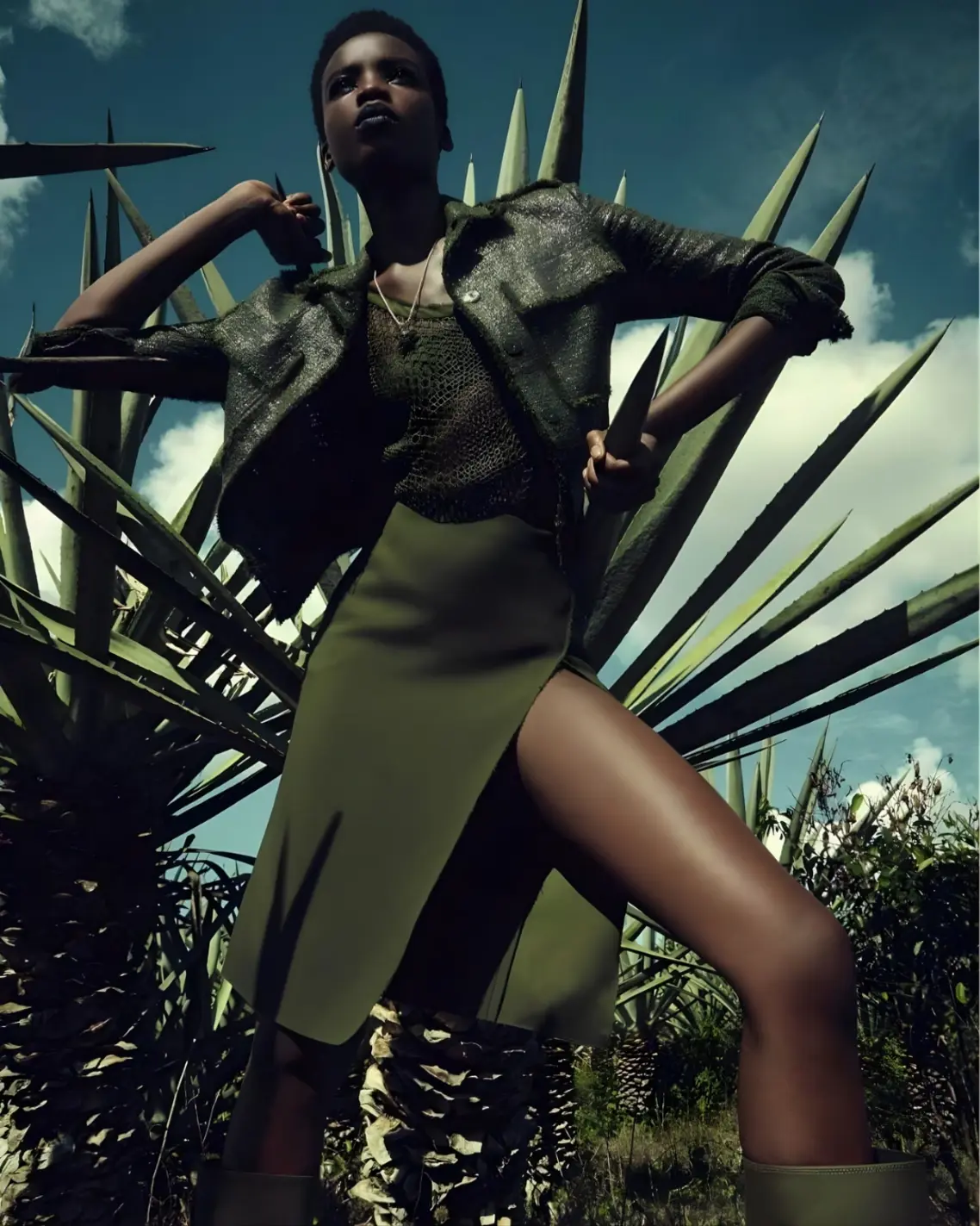 Maria Borges for Harper's Bazaar Germany February 2016 Military style 12