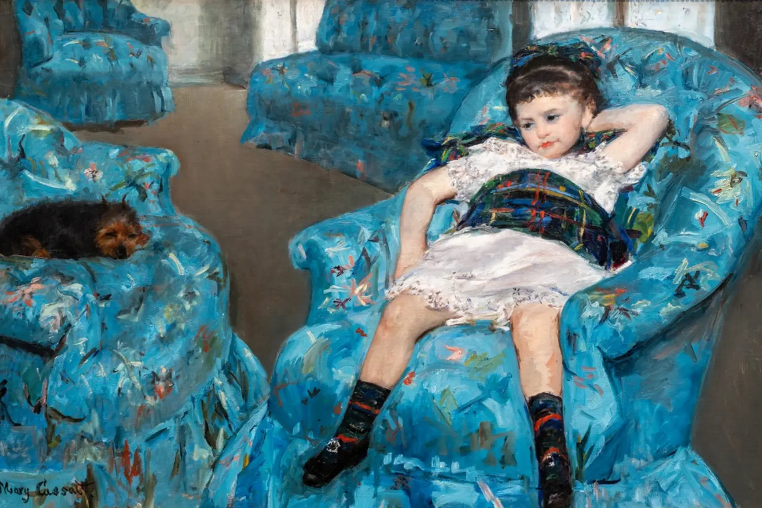 Little Girl in a Blue Armchair by Mary Cassatt, 1878 modern art Mary Cassatt