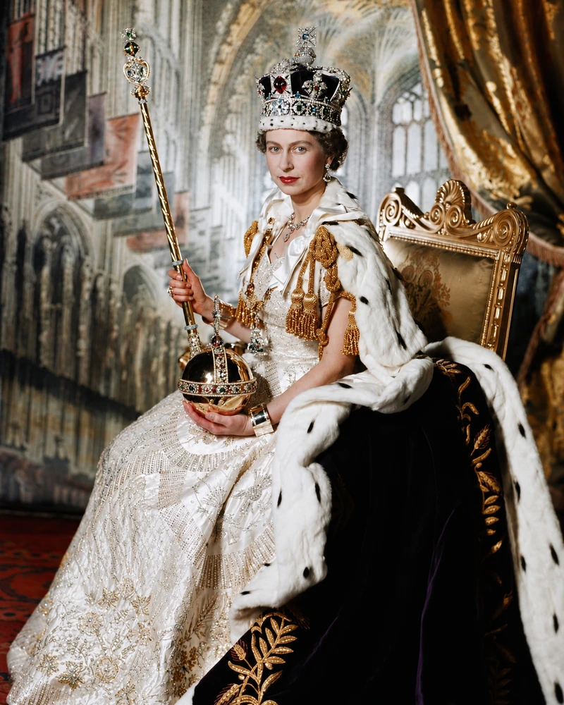 Queen Elizabeth II’s Coronation dress in 1953 Norman Hartnell Leaves British Fashion Crowned in Memory 0