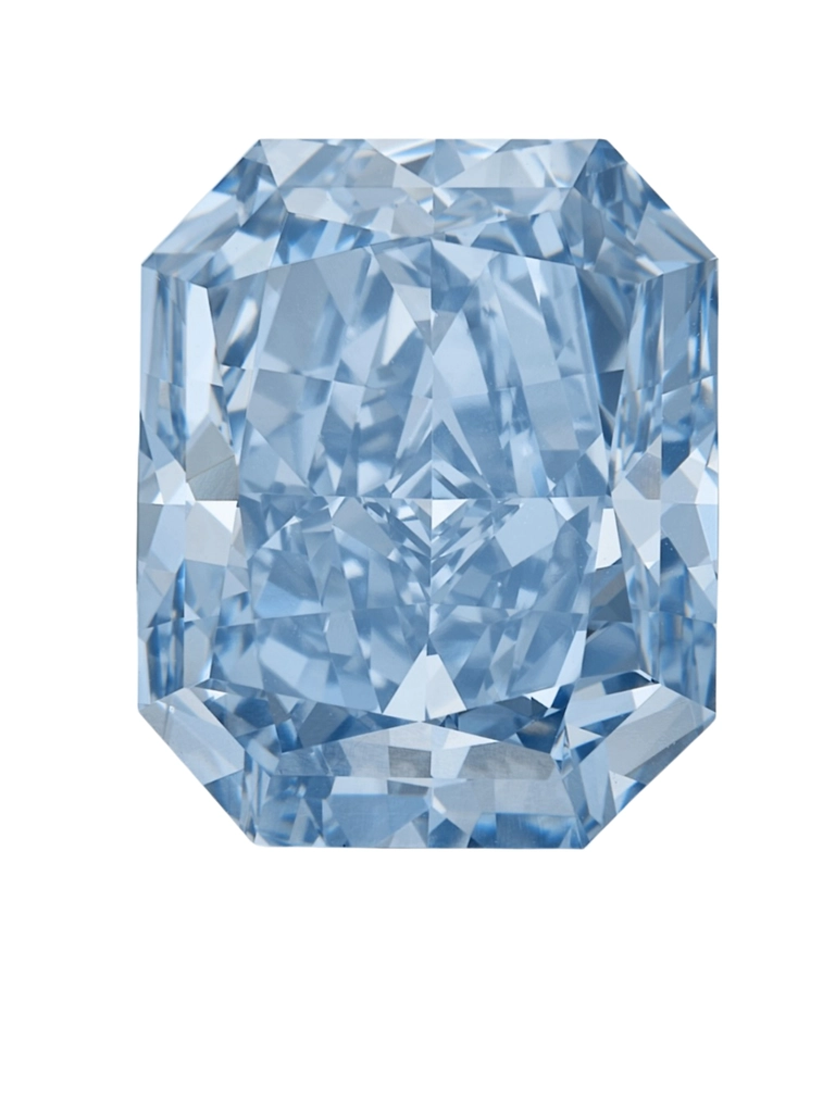 Unmounted Fancy Intense Blue Diamond, 10.02 carats, sold for 8,660,000 USD colorful gems