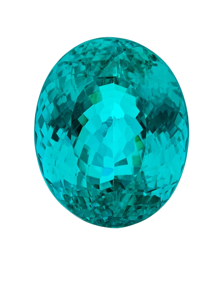 Unmounted Paraiba Tourmaline, 8.48 carats, sold for 819,200 USD colorful gems