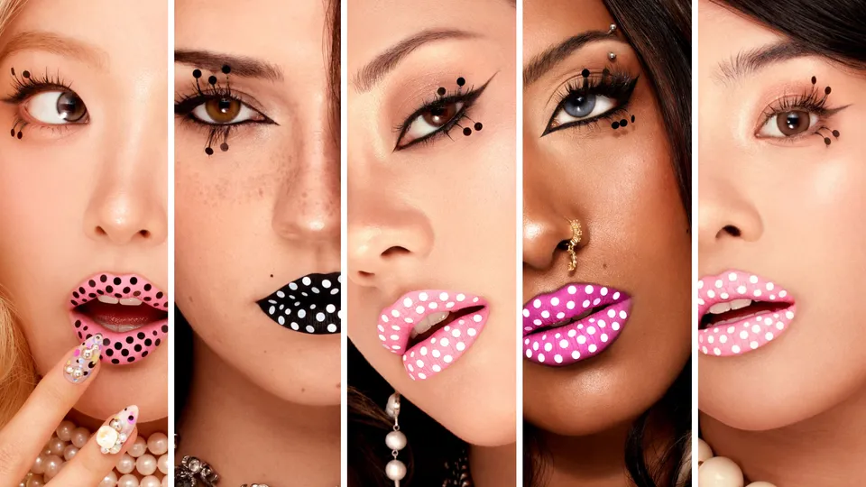 Katseye for Allure, 2026 Color Outside the Lines With the Fantasy-Lip Art Trend