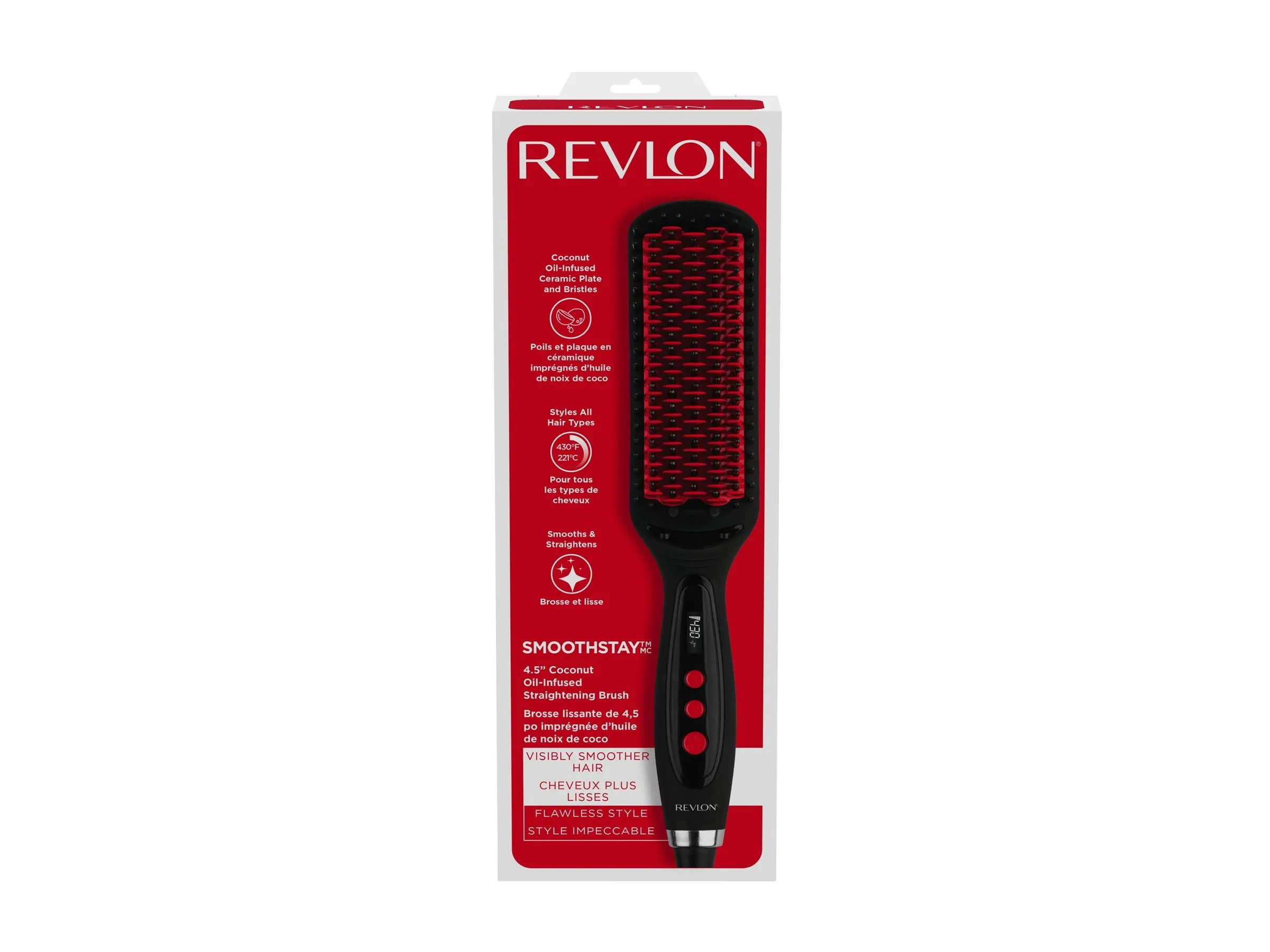 Revlon Smoothstay XL Straightening Brush polished hair Revlon Smoothstay XL Straightening Brush