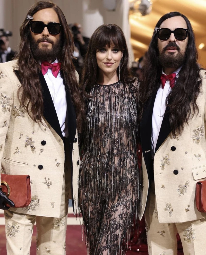 Alessandro Michele, Dakota Johnson, and Jared Leto at the Met Gala 2022 Alessandro Michele Made Maximalism Feel Necessary 27