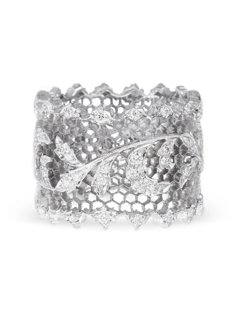 Buccelati tulle white gold ornato eternelle ring Buccelati