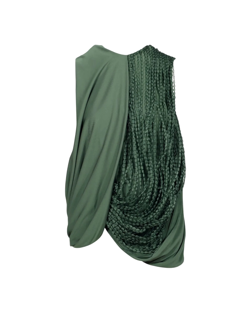 Loewe Draped Beaded Blouse Verdant Ember 3