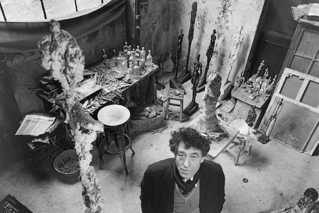 Giacometti in his studio Giacometti