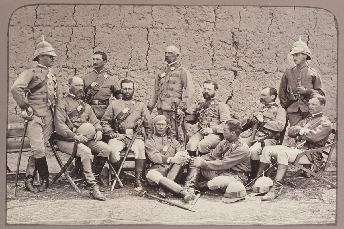 Queen’s Own Guides officers, c.1878 khaki fabric c