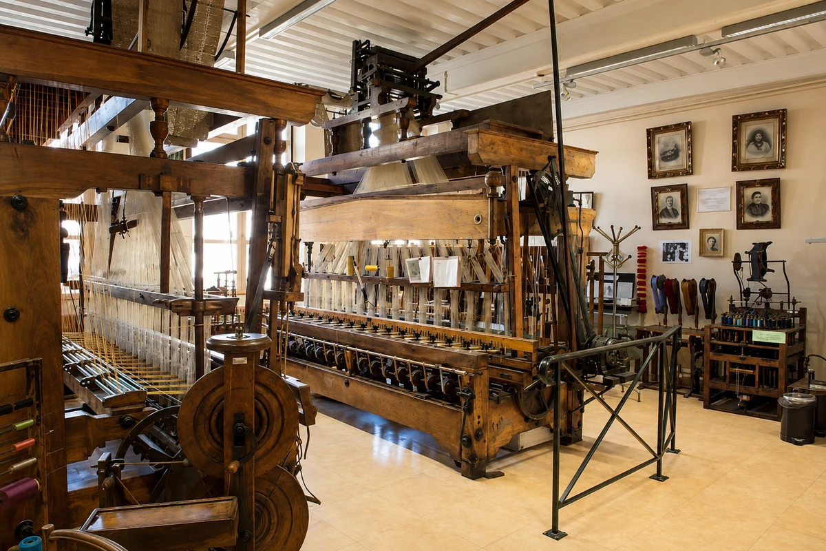 Historic weaving workshop in Lyon satin fabric a