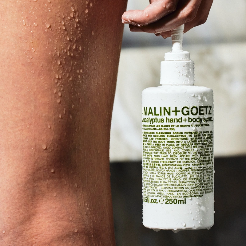 Malin+Goetz Eucalyptus Hand + Body Scrub body scrubs for acne-prone skin