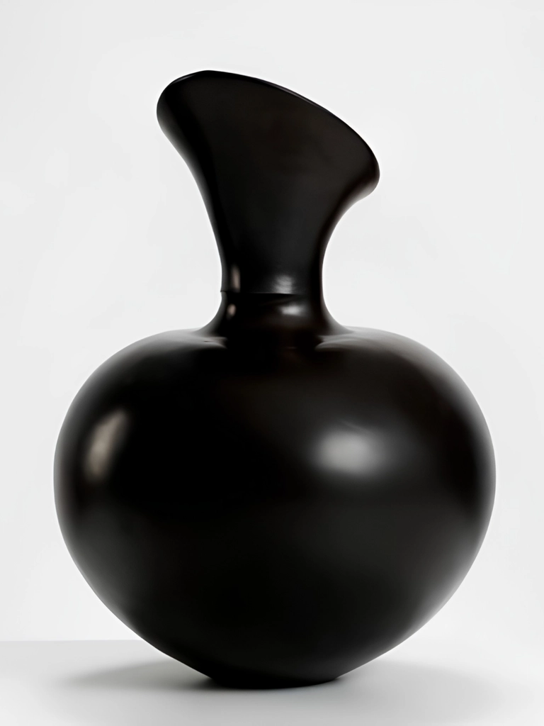 Hand-built terracotta, polished and carbonized vase by Magdalene Odundo, a staple in earthenware ceramics ceramic