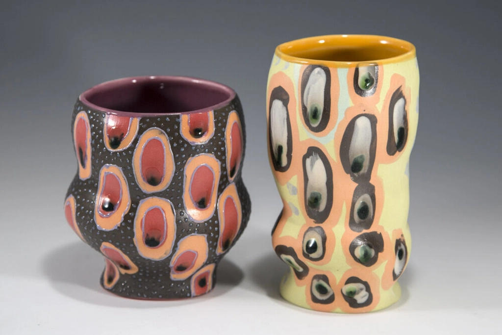 Ceramic vases made by Casey Hanrahan using the slipcasting method ceramic