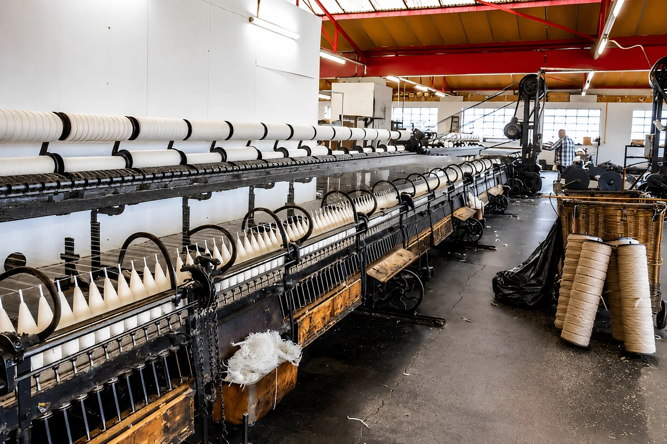 Wool yarn preparation before weaving tweed fabric 7