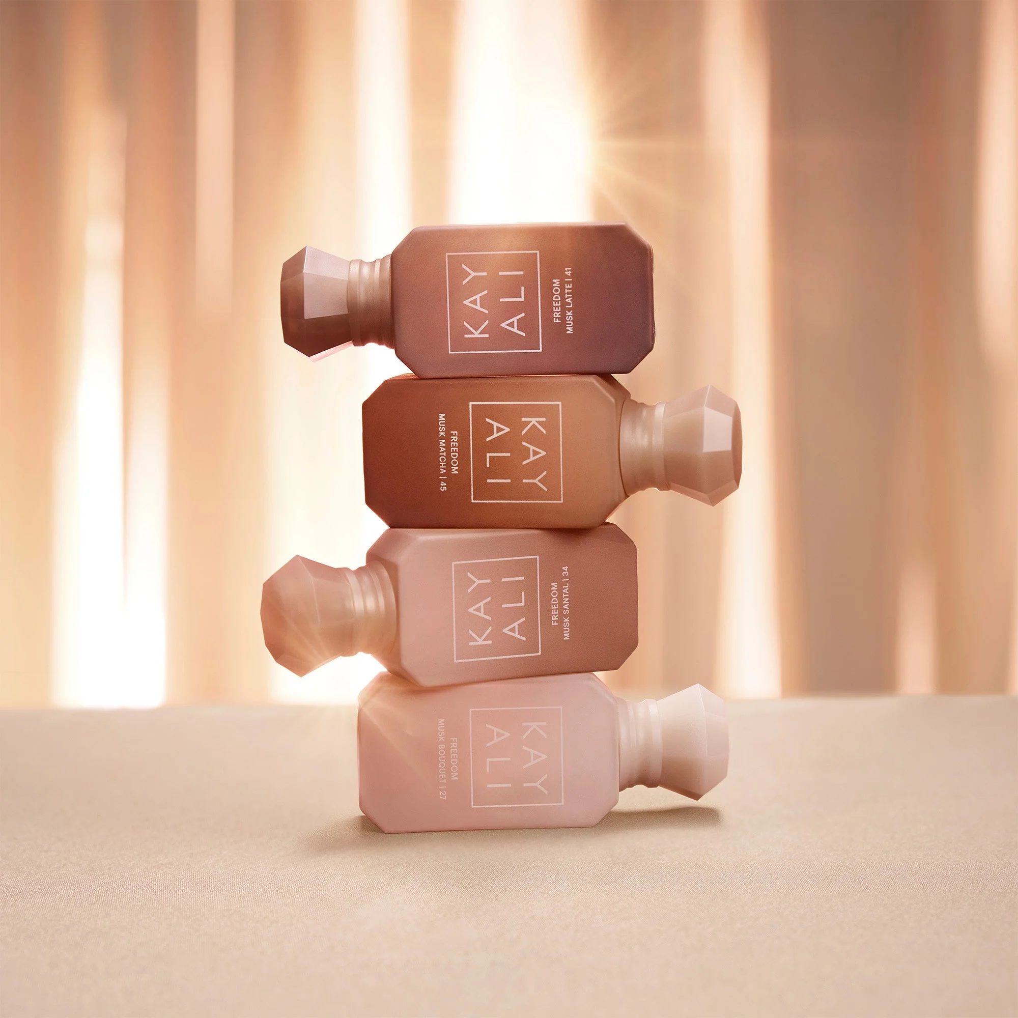 Kayali Freedom Musk Bouquet, Santal, Matcha, and Latte Skin Musk Fantasy 3