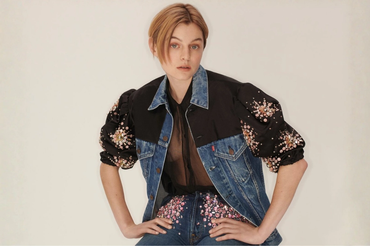 Miu Miu x Levi’s Upcycled, Emma Corrin green fashion 1