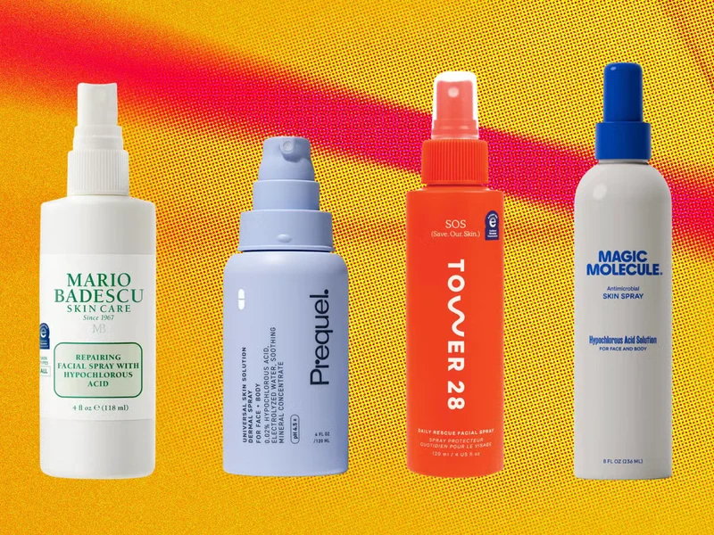 Mario Badescu Repairing Facial Spray, Prequel Universal Skin Solution, Tower 28 SOS Daily Rescue Facial Spray, and Magic Molecule Antimicrobial Skin Spray What Is HOCl, Really? 6x
