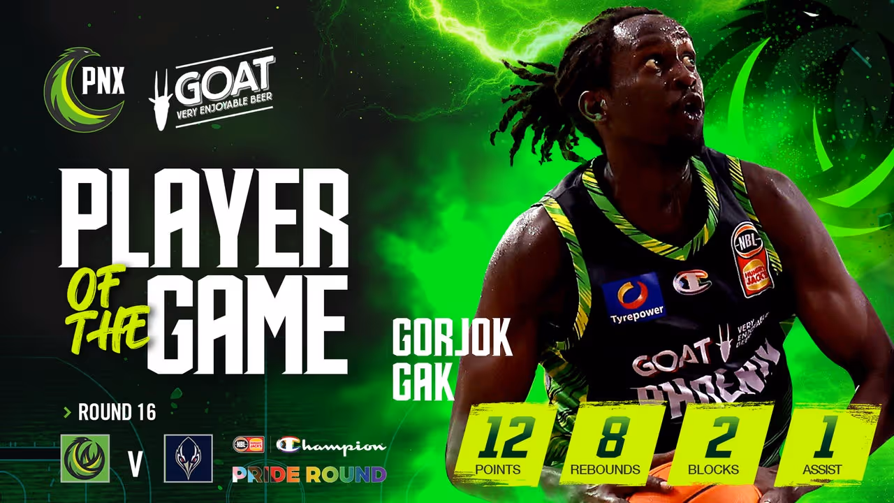 GOAT Player of the Game - Gorjok Gak (Round 16 vs 36ers, NBL24)