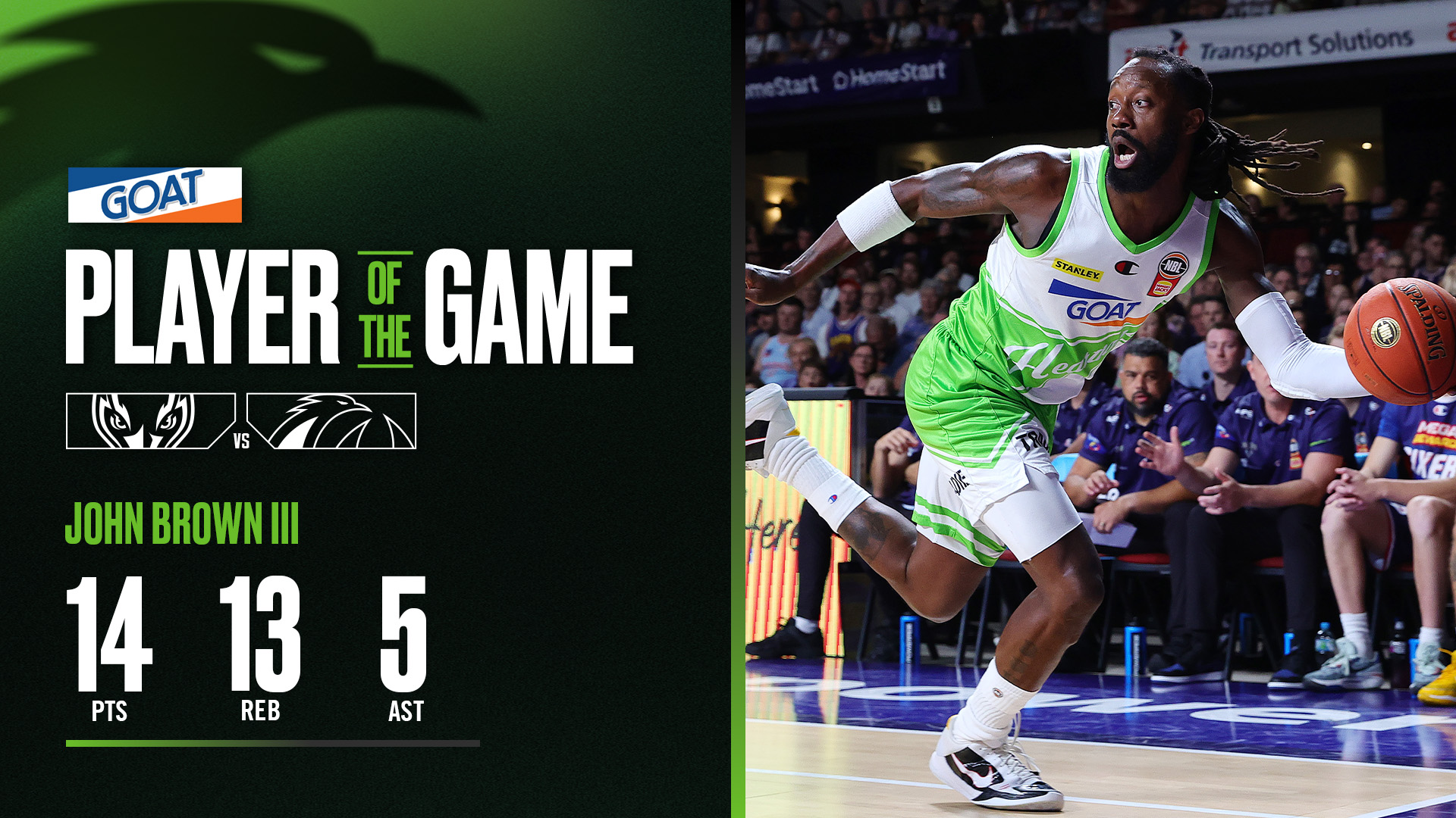 GOAT Player of the Game - John Brown III (Round 19 vs Adelaide, NBL26)
