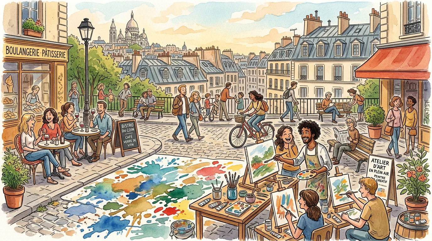 Illustration d'activités de loisirs variées à faire à Paris