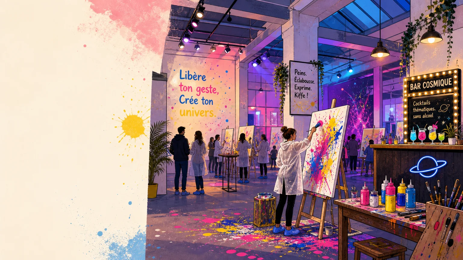 Illustration d’un espace événementiel immersif pour une privatisation à Paris