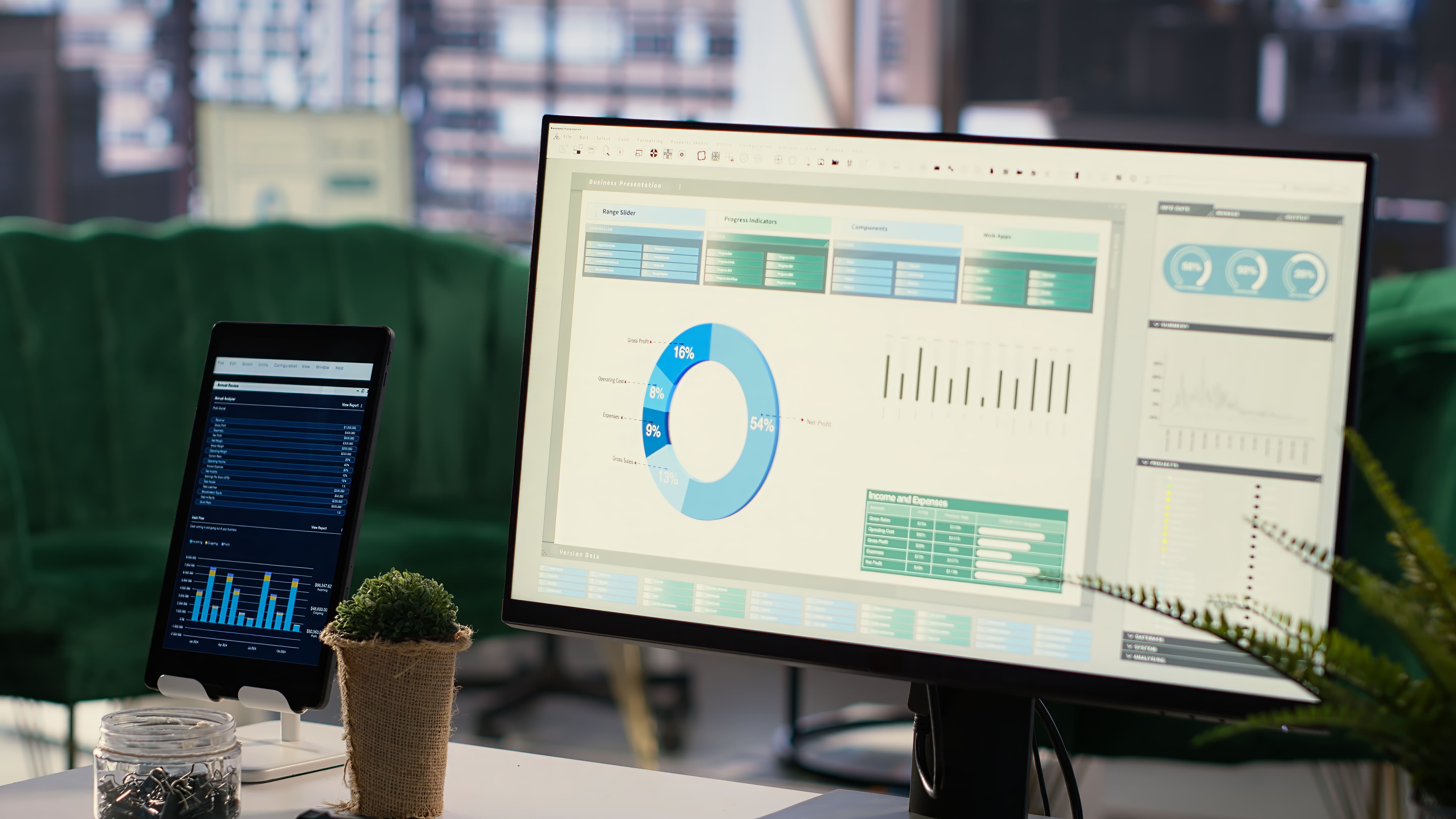 Marketing team analyzing user retention metrics and customer lifecycle performance on digital dashboards.