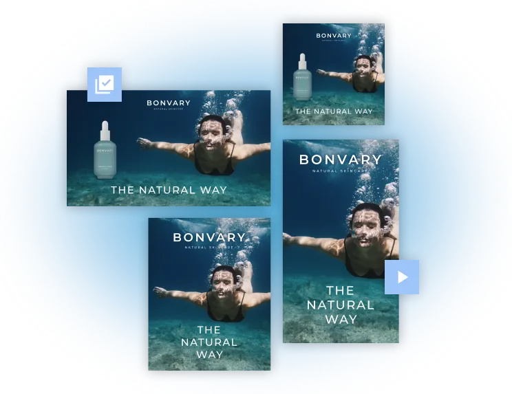 the same banner 4 times but in different formats. Scalability is possible