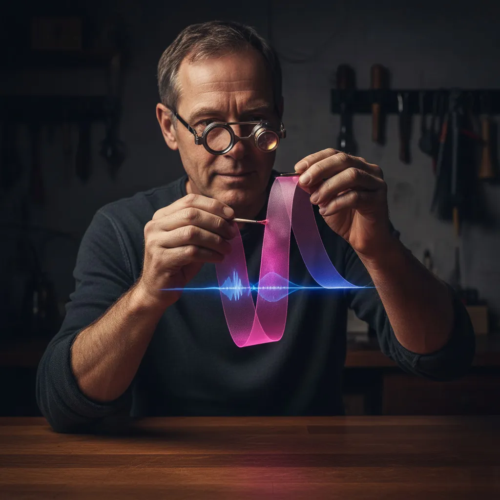 a Craftman producing a mdern digital fabric, with precision and attention on detail. its clearly a metaphor