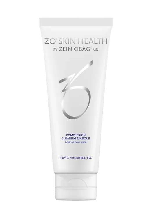 Weiße Tube der ZO Skin Health Complexion Clearing Masque mit 85 g Inhalt.