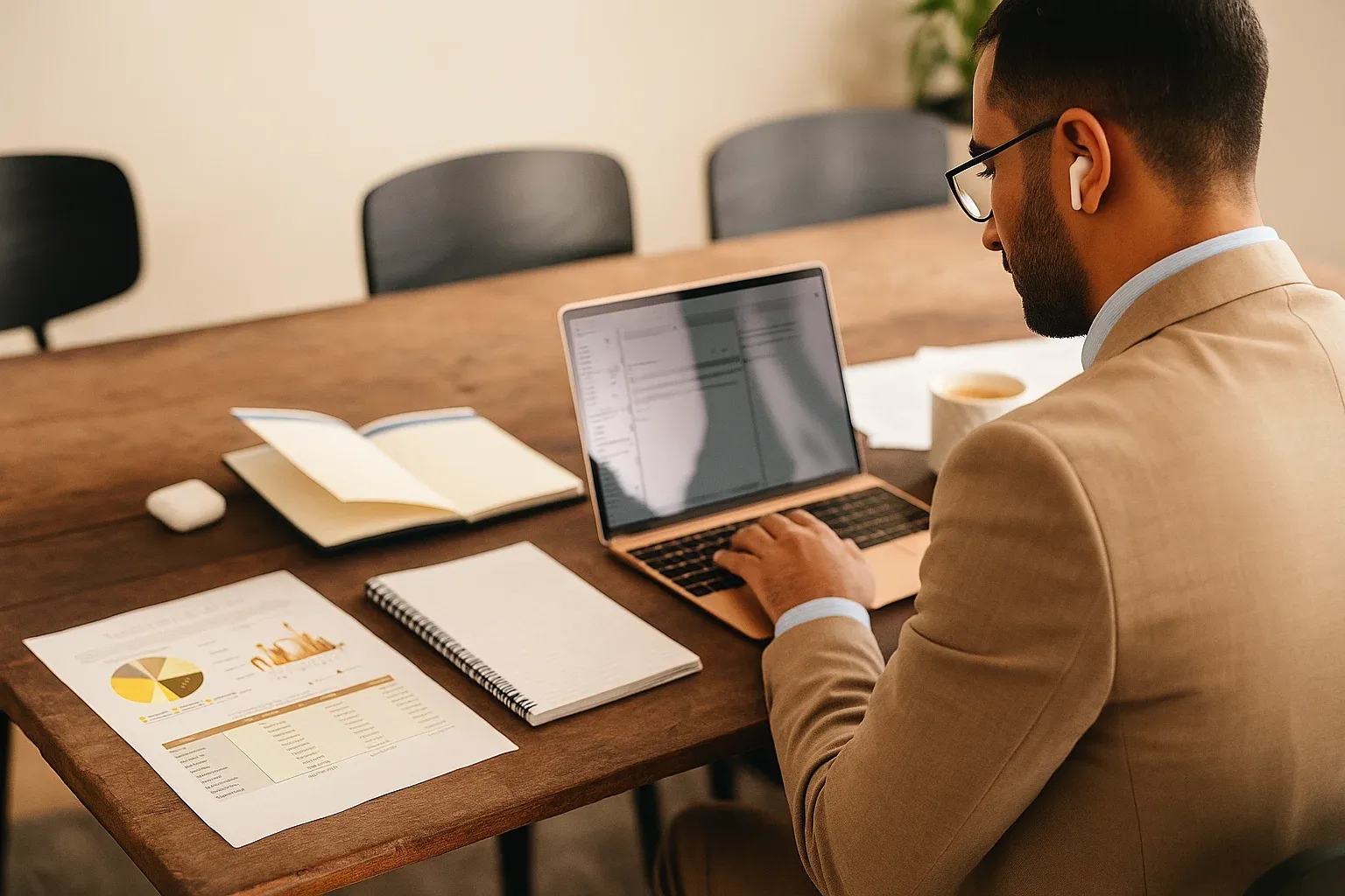 A man working on a laptop using his laptop