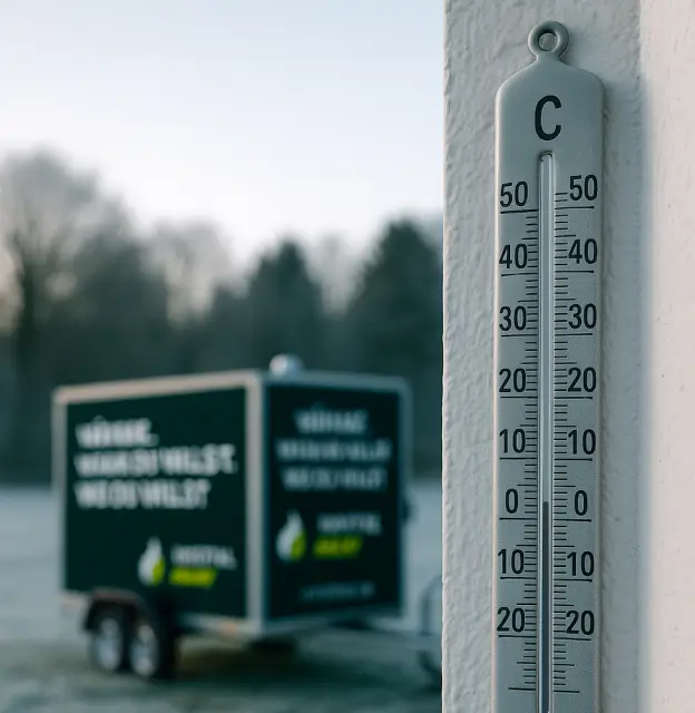 Notheizung von Rental Heat im Winter-Betrieb