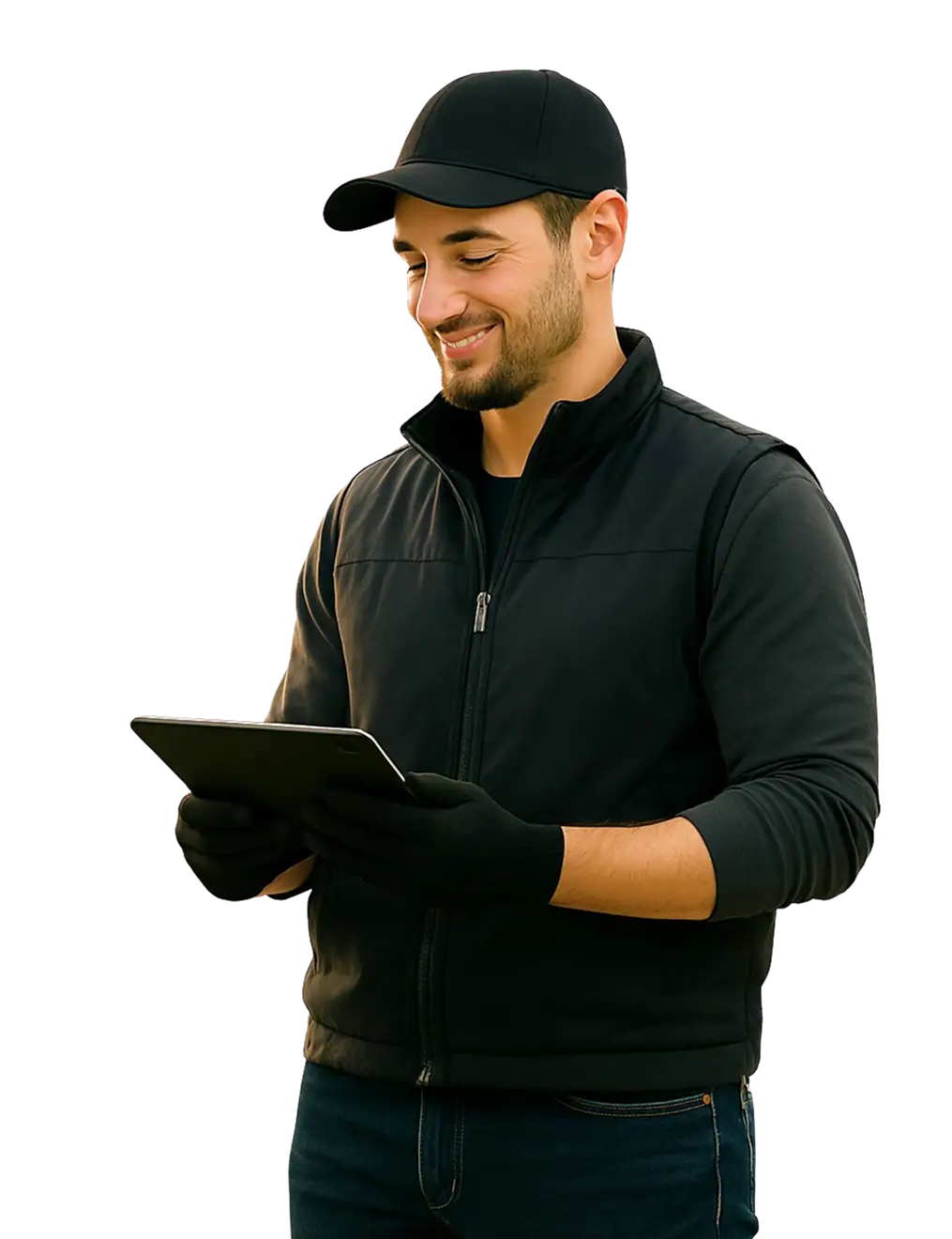 Heizmobil Techniker von Rental Heat konfiguriert die mobile Heizung