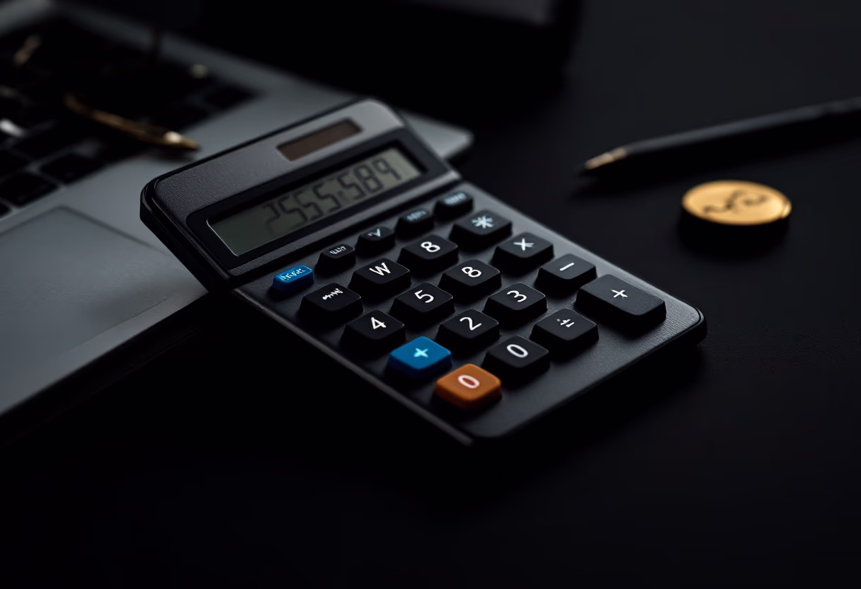 background image of calculator on desk