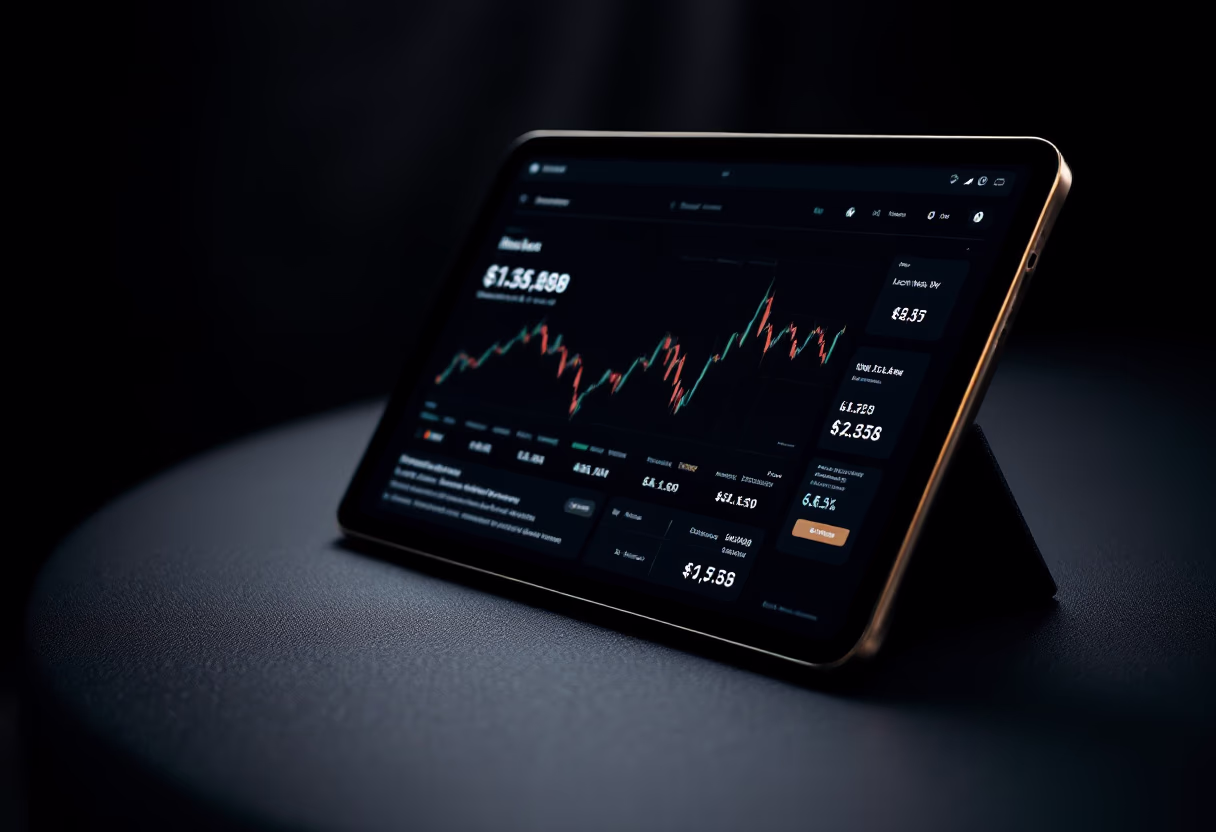 image of financial news headlines