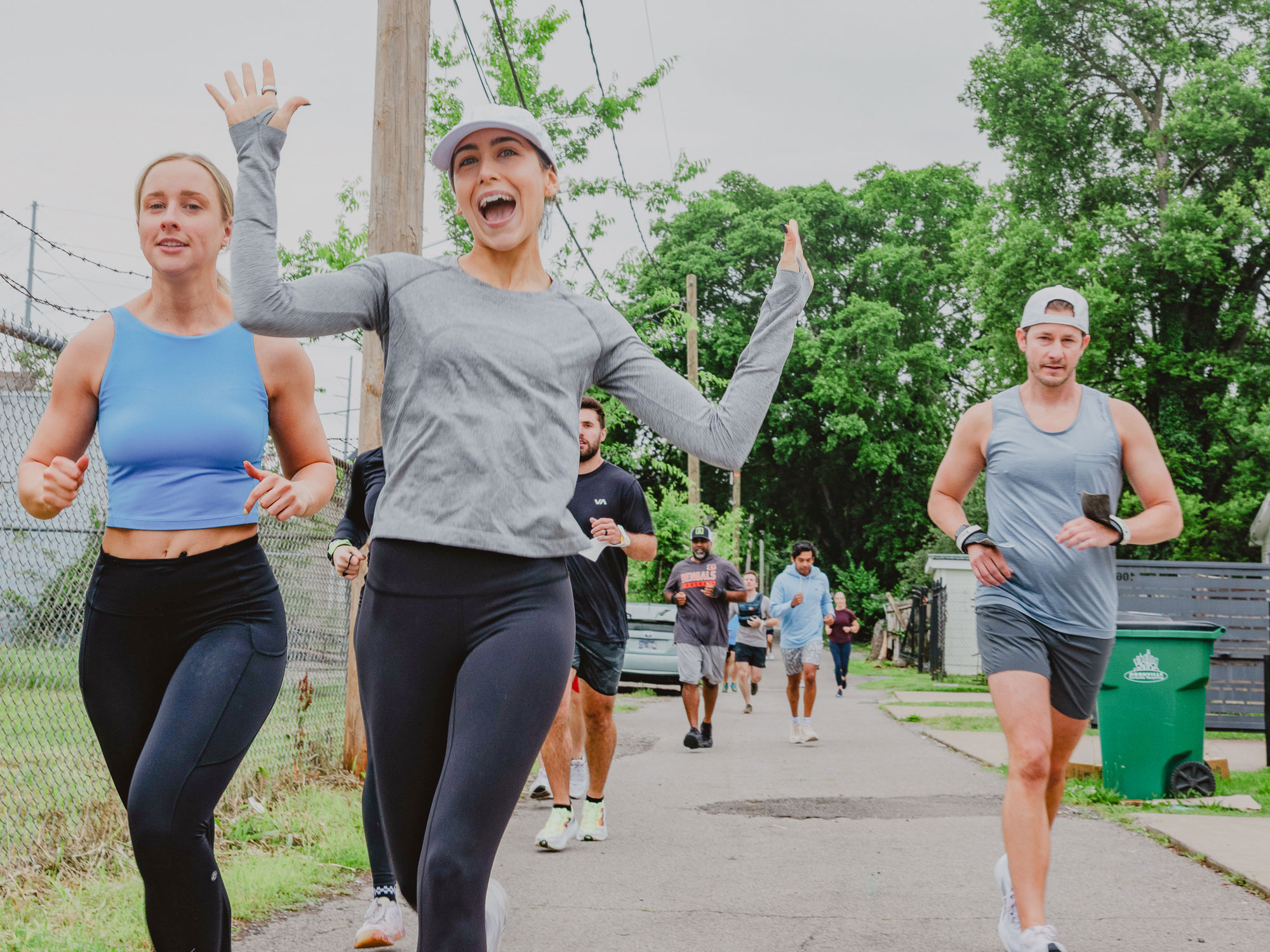 Photo of happy athletes enjoying a run.