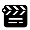 Black lightbulb icon with six dots around it on a light gray background, symbolizing an idea for strategic media production.