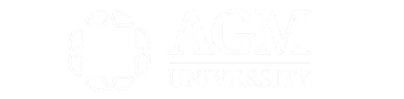 AGV University logo with a stylized emblem and text in white.