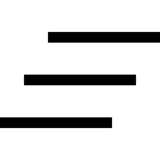 Icon with three horizontal black lines of varying length representing a clear or reset action.