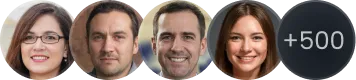 team profile images and 500+ in circle
