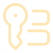 Icon of a key with three horizontal lines to the right representing access or recognition.