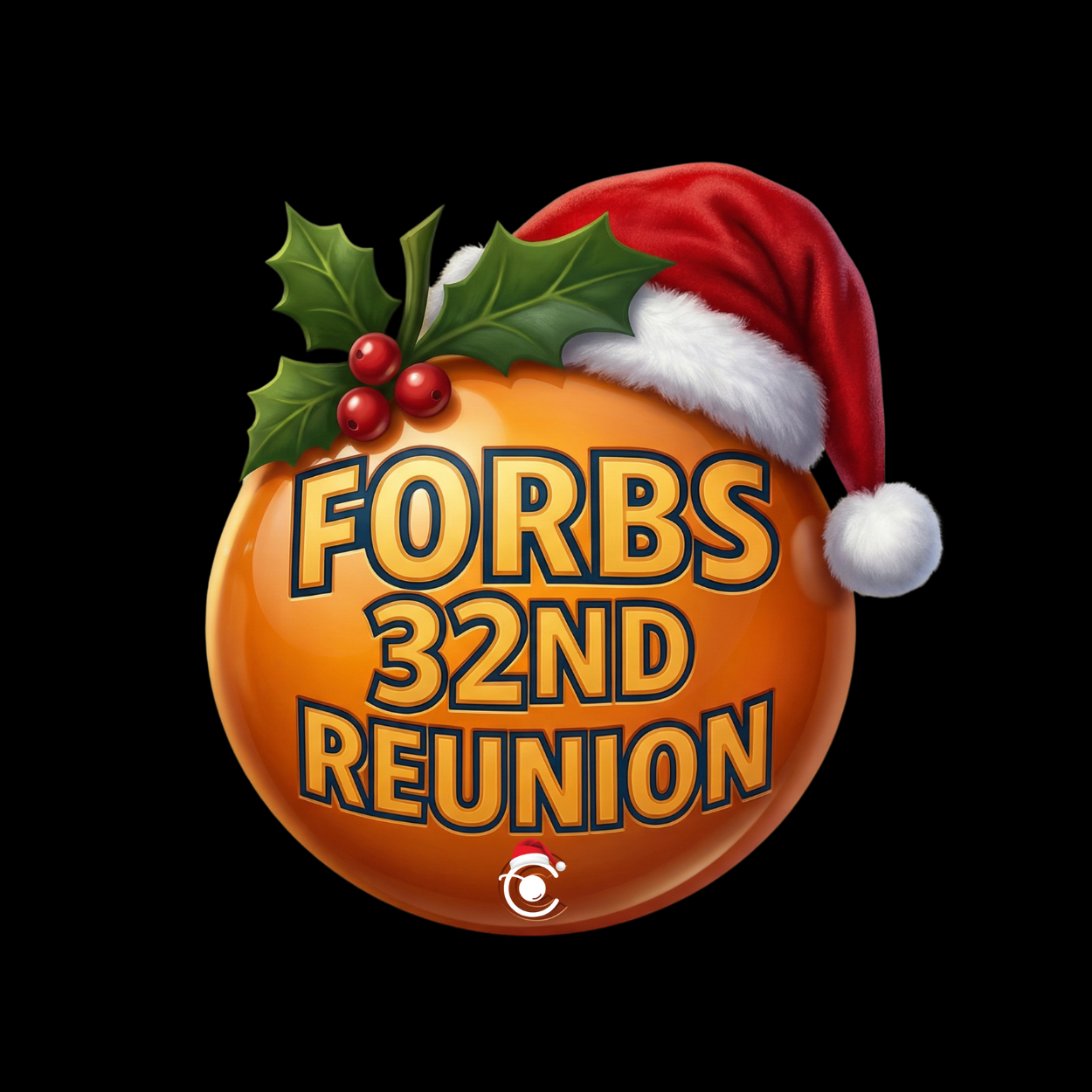 Santa Claus sitting on a leather couch with a smiling young girl in front of a decorated Christmas tree and fireplace.