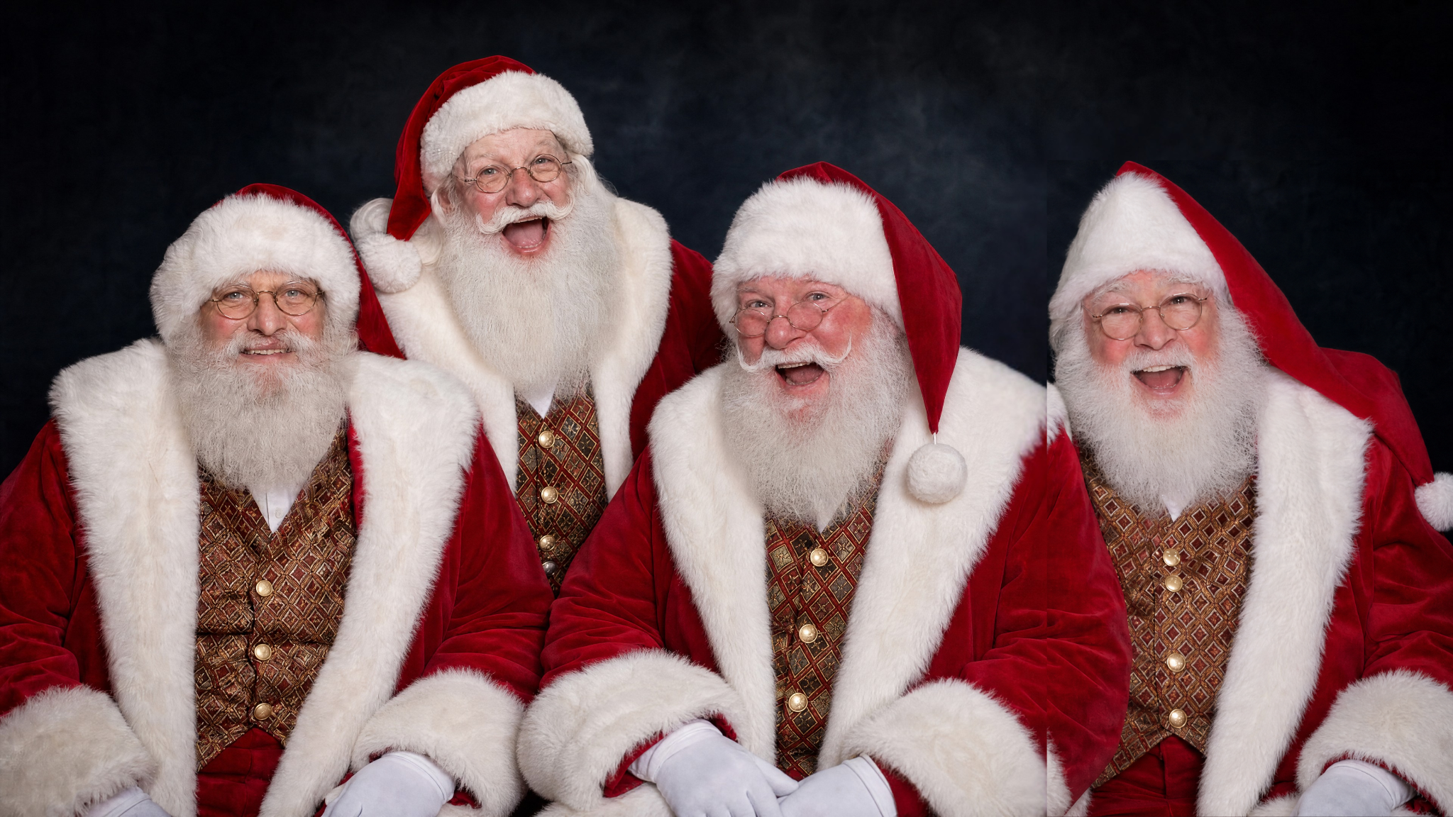 Two Santas together