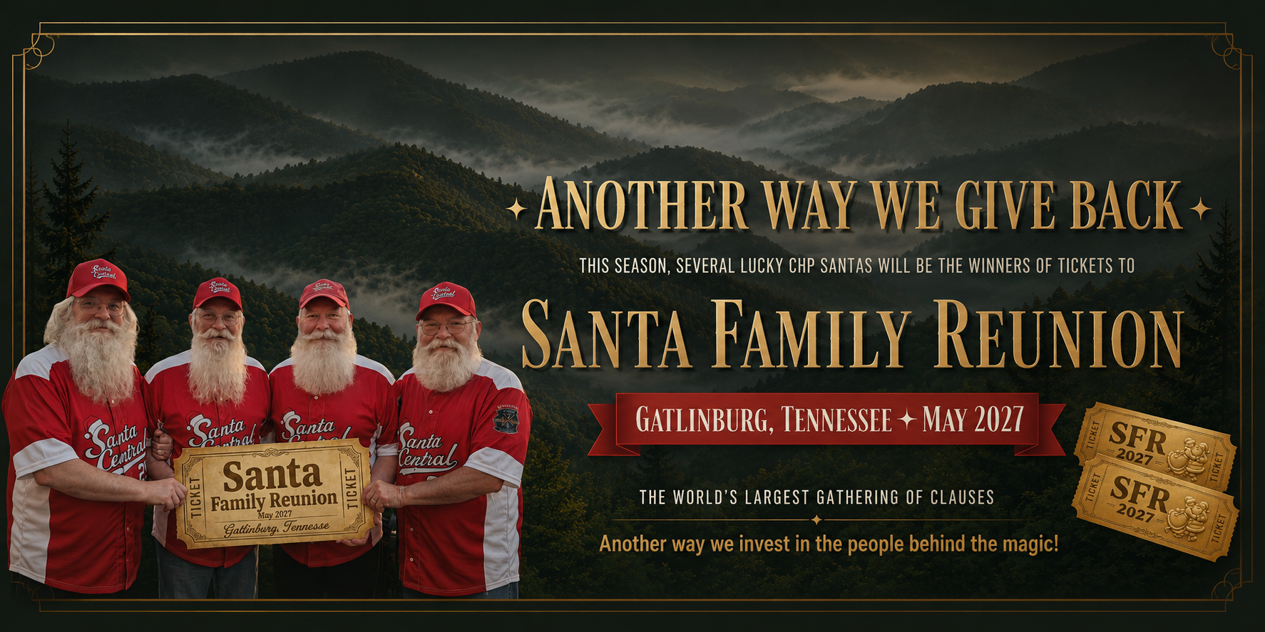 Another Way We Give Back — Santa Family Reunion, Gatlinburg, Tennessee, May 2027