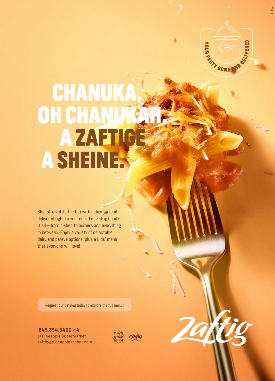 Zaftig Chanukkah catering ad