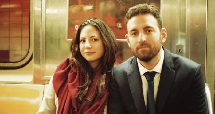 Couple in a train